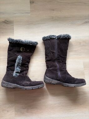 Bucco Capensis - Brown Faux Fur Trim (Maleesa) Mid-Calf Winter Boots - Size 9
